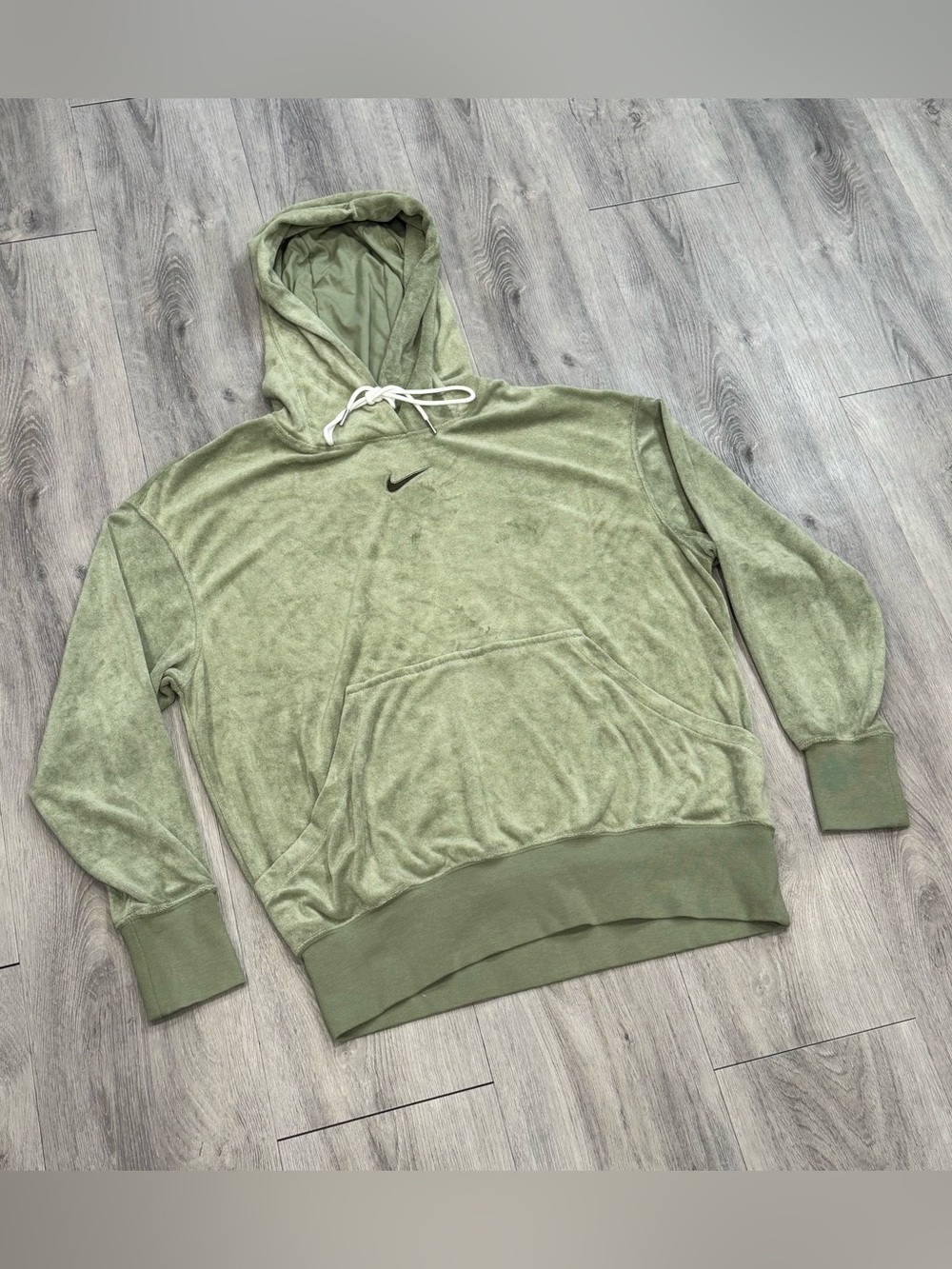 Nike Sportswear Green Oversized Fit Terry Hooded Pullover Sweatshirt